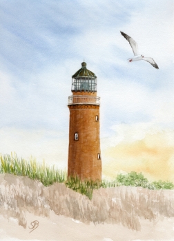 Foil magnet Watercolor Maritime Art Print Baltic Sea Schlei lighthouse Maasholm KappelnFoil magnet Watercolor Maritime Art Print Baltic Sea lighthouse Darßer Ort Darß Zingst Beach Ocean Dunes